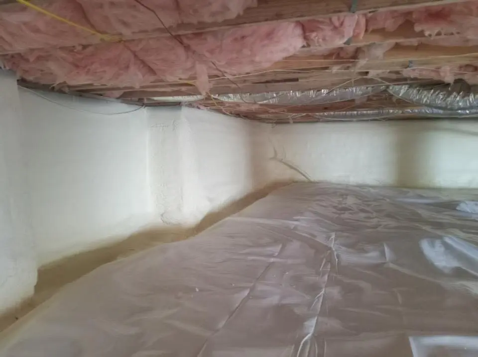 Crawl space encapsulation with closed-cell spray foam for Attic Insulation in South Portland